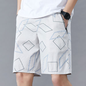 Big Mens Summer Shorts Cotton Knee Pants Golf Plaid Fashion Zipper Pocket Y2K Swim Beach Relaxed Fit Jogger Shorts