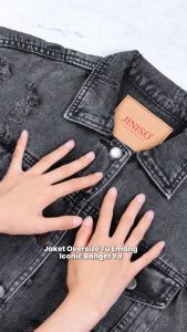 JINISO Ripped Jaket Jeans Oversize Vintage Black Acid