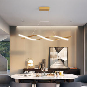 Nordic Restaurant Simple 100CM Chandelier Long Modern Creative Personality Chandelier Led Office Lighting Living Room Restaurant Chandelier Three Colors With Remote Control 