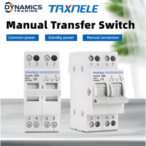 TAXNELE Manual Transfer Switch MTS TX219G 2 Pole 400V 50 60Hz Rated Current 63A Standard Din Rail Mounted Manual Power Switching