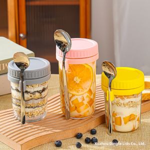 DANBIYIN | Portable Meal Prep Jar with Lid and Spoon Glass
