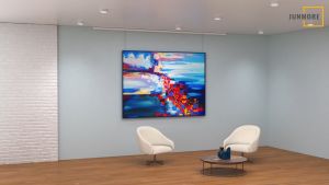 Art picture Hanging system Cliprail Complete picture frame hangers Gallery Systems cable track for wall(2 Rails 4 Hooks and 4 CablesWhite)