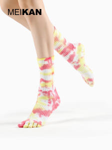 Pure Cotton Yoga Socks Five Finger Floor Sports Socks for Women Professional Anti-Slip Pilates Mat Adult Gym Fitness Socks