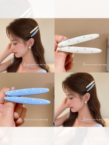 Blue And White Polka Dot Hair Clips Womens New 2025 Fashion Sensation Side Hair Pressing Duckbill Clip Hair Accessories