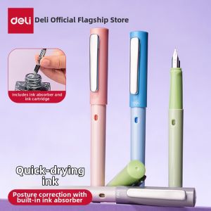 deli | Quick Drying Correct Posture Replaceable Student Fountain Pen