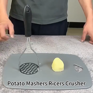 PENGHANCUR KENTANG PENGHALUS KENTANG - POTATO MASHER PENGHANCUR KENTANG PENUMBUK KENTANG STAINLESS STEEL SERBAGUNA - Alat penghancur penghalus penumbuk kentang mash potato press wavy/alat pelumat kentang rebus/potato mapelumat kentang rebus/potato masher