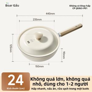 Bear | Chảo Chiên Không Dính Không Phủ Lớp Cho Một Người Dùng Trên Bếp Từ Và Bếp Ga