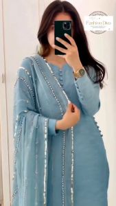 Ready To Wear Designer Fancy Wrinkle 3PCS Suit For Women 003