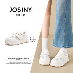 Josiny | Breathable Thick-soled Lace-up Casual White Shoes