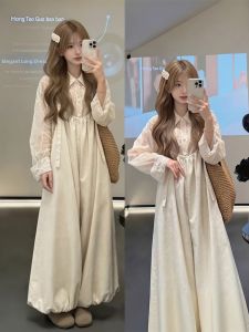 XUECAIQI | Relaxed Loose Fit Embroidered Shirts & Overalls Set