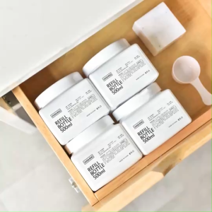 ของ Chor Chang กระปุกใส ผงซักฟอก มีช้อนตัก ฝาปิด และอนตัก