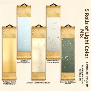 YUBAOGE | Mini Special Offer Blank Small Scroll Calligraphy Paper Writing Hanging Scroll Raw Semi-cooked Xuan 10 Pieces