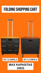 Trolley Belanja Lipat 2 Roda 35kg BLACKFOOT Folding Shopping Cart Keranjang GT.1.5.35KG.2
