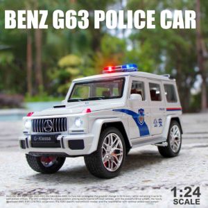 【WJ】1:24 เมอร์เซเดส - เบนซ์ G63 โลหะผสมหล่อตายแม่พิมพ์รถที่มีเสียงและแสงปิดถนนรถตำรวจเด็กเด็กของเล่นรถของขวัญสะสม