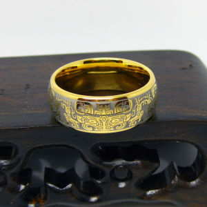 Tungsten Gold Plated Ring True Gold Cultural Style Mens Ring Womens Ring Monster God Tai Tied Ring Fashionable Jewelry