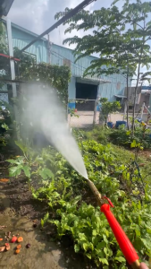 COMBO tay cầm cam có van khoá ngắt mở nước kèm béc tưới cây phun xa sương rẽ quạt - ren đuôi trong 14mm ngoài 17mm