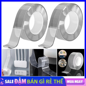 Băng Keo Nano Lưới Hai Mặt Siêu Dính Trong Suốt Dán Tường Cố Định Đồ Vật Đa Năng – Keo Dán 2 Mặt Tái Sử Dụng 2m x 5cm / 3m x 5cm - Băng Dính Nano