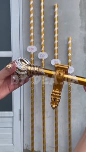 Tiang Roller Gorden Princess Eropa Set Penuh Warna Black/Gold/Silver - 220-400 cm