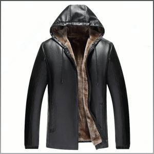 รู้สึกเรียบเนียนเสื้อกันลม เสื้อแจ็คเก็ตหนังกันหนาวมีฮู้ด เสื้อแจ็คเก็ตหนังเยาวชนที่ทันสมัย