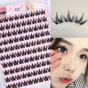 ขนตาปลอมแบบธรรมชาติ นุ่มพิเศษ ลายการ์ตูนลูกสุนัขตาโต ติดเองได้โดยไม่ต้องใช้กาว