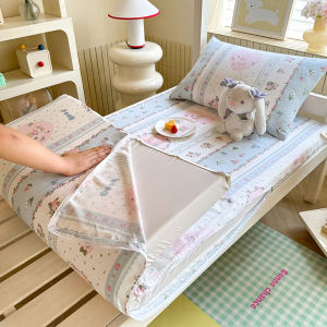 Dansunreve Bedsheet with Zipper Washed Cotton 10cm Height Bed Sheet Single Dormitory Bed Sheet Mattress Cover Queen/King Zipped Height 3.9inch Soft Comfortable