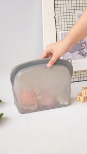 GOL Baby Silicone Bag 2000 ML Silicone Pouch Leakproof Storage Silicone Travel Pouch Food Grade BPA Free Non-toxic Reusable Tahan Microwave Freezer Tas Kantong Pumping Laundry Bag Silikon Tempat Penyimpanan Botol ASI Pompa Buah Makanan Make Up Skincare