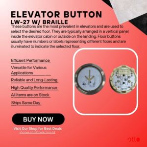 Elevator Button "8" "9" "Bell" "Down" "G" "P" "Up" LW-27 (same specs with A3N10381) w/ Braille