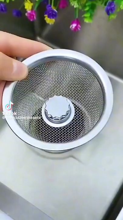 Dụng Cụ Lọc Rác Bồn Rửa Chén Bằng Thép Không Gỉ Có Núm Cầm Tiện Lợi - Lưới Lọc Rác - Nắp Lọc Rác Bồn Rửa Chén Bằng inox Tiện Dụng Cho Nhà Bếp/ Phòng Tắm