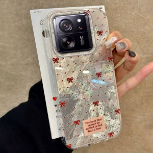 Red Bowknot Ciruclar Dots Women Girls For Xiaomi 13T 14T Pro 11 Lite NE Poco X5 X6 X7 M6 C65 C61 M5S Phone Case Shell Back Cover