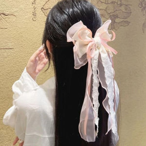 【♡Lovely girls house♡】โบว์ยาวกิ๊ฟติดผมปิ่นปักผมโบว์ริบบิ้นขนาดใหญ่ที่แต่งผมสวยหรูเครื่องประดับผมแฟชั่นสำหรับผู้หญิงหญิงสาว