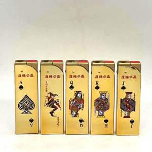 COMBO 10 CÁI Bật lửa khò 1 Tia Shenlong SL022 Bài Tây Vuông  Vỏ Nhôm Bóng Màu Vàng - in hình bài tây - Bơm Được - Hàng Chính Hãng - Nhập Khẩu - bật lửa