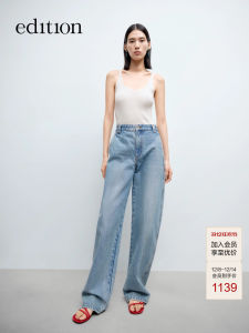 Edition Spring 2025 Womens Wide Leg Cotton Jeans Low Waist Straight Cut Casual Style Four Seasons Wearable Knife Edge 3D