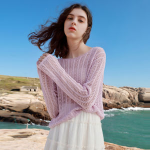 3COLOUR·S | Summer New Design One-Shoulder Hollow Knitwear