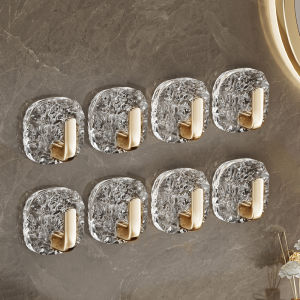 กิ๊บติดผนังหรูหราแบบเจริญรุ่งเรือง กิ๊บติดผนังกาวทรงกลม 4 ชิ้น ทนน้ำได้ สวมใส่ไม่มีรอย ไม่ต้องเจาะรู