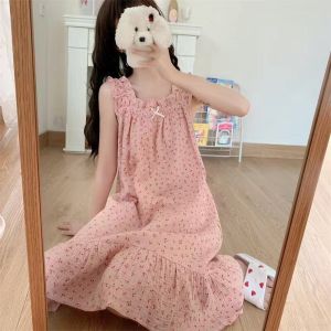 V.C.I | Summer Cotton Sweet Princess Style Thin Cami Dress Sleepwear