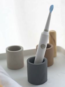 【SKIT SG】Quick Dry Diatomite Toothbrush Holder Fast Water Absorption Drying Electric Toothbrush Toothpaste Holder Bathroom Toilet Accessories Storage Cup Organizer Dispenser in 3 Colors and 3 Sizes