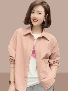 Long Sleeve Shirt Jacket Womens Loose Casual Style Spring Autumn New Arrival Slimming Cardigan Top Pure Color POLO Collar