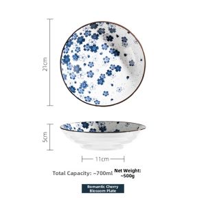 Creative Deep Japanese Style Ceramic Plate