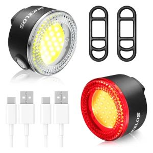 BUCKLOS Cycling Lights COB Bicycle Headlight Taillight LED Bike Front Rear Light Ultralight Riding Warning Lamp Road MTB Lantern