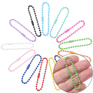 โซ่ลูกปัดกลมหลากสี 10/30ชิ้น 12ซม. พวงกุญแจ, ตูกตา, ป้ายป้ายข้อมือ สำหรับเครื่องประดับทำเครื่องเพชรกำไล DIY ด้วยเครื่องมืออ้างอิง