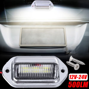 2PCS 6 LED Car License Number Plate Light For SUV Truck Trailer Van Tag Step Lamp White Bulbs Car Products License Plate Lights