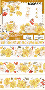 Băng Keo Giấy Keo Dán 3D Hoa Cúc Vàng Thêu Nổi Hình Thỏ Thủ Công DIY Vật Liệu Sổ Tay Băng Keo Keo Dán Văn Phòng Phẩm