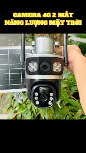 Camera YOOSEE 4G 2 Mắt Năng Lượng Mặt Trời 15Mpx 4K Kèm Tấm Pin Xoay 360 Độ Đàm Thoại 2 Chiều Báo Động