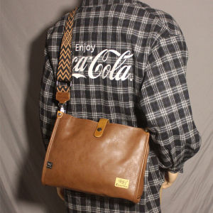 2024 New Street Style Retro Leather Large Capacity Casual Crossbody Bag Single Shoulder Bag for Young People PU Sling Bag