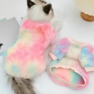 áo lông - áo ấm - áo đông 2026 rainbow cho thu đông dành cho chó mèo - T3 PETS SHOP