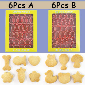 1" Mini Tiny Christmas Cookie Cutters Plastic Fish Biscuit Cutter Plastic Animal Cookie Molds for Tiny TreatsTree Shaped Foods