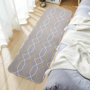 VIKAMA Minimalist Geometric Strip Carpet Non-Slip Soft Washable Mat Living Room Bedroom Bed Blanket Home Decoration