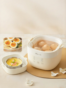 [China Plug Adapter Needed] Bear | Multifunctional Home Use Automatic Power Off Egg Cooker