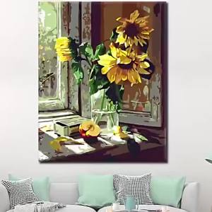 Acrylic Paint By Numbers Floral Cat painting By Numbers on Canvas Coloring By Number for Adults Paint Digital Art