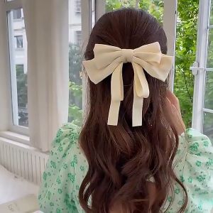 Kẹp Tóc Nơ Satin Cao Cấp Thanh Lịch Thời Trang Hàn Quốc